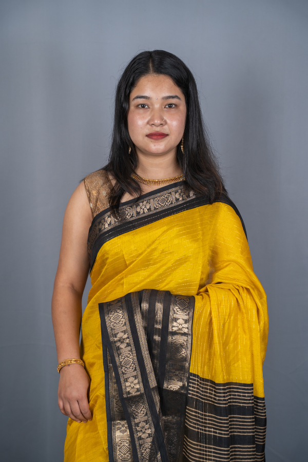 2D Patron Body Line Dola Silk Material Saree - Dahlia