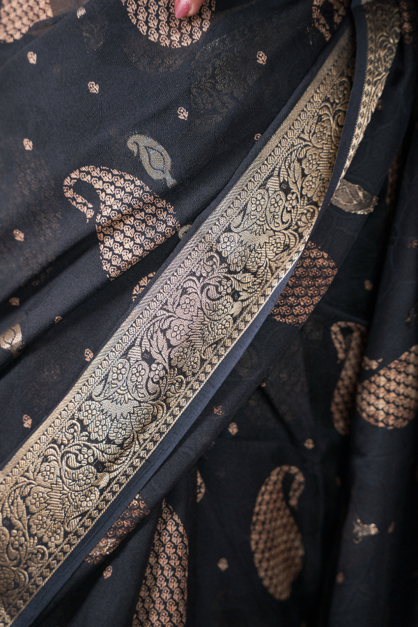 Banaras Khadi Georgette with Zari Butta - Viyara - Image 3
