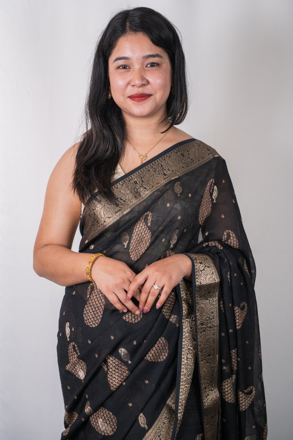 Banaras Khadi Georgette with Zari Butta - Viyara