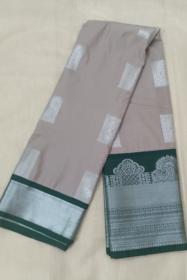 Cream - Kanchipuram Soft Silks Saree