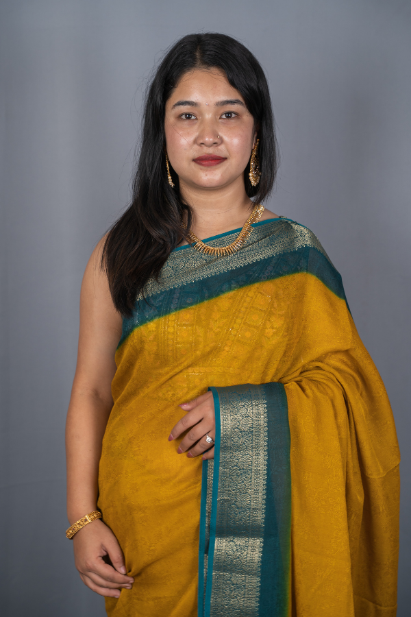 2D Patron Georgette with Zari Border - Nivedita - Image 3