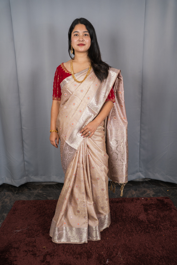 Banaras Soft Silk Tissue Saree in Pastel Colours