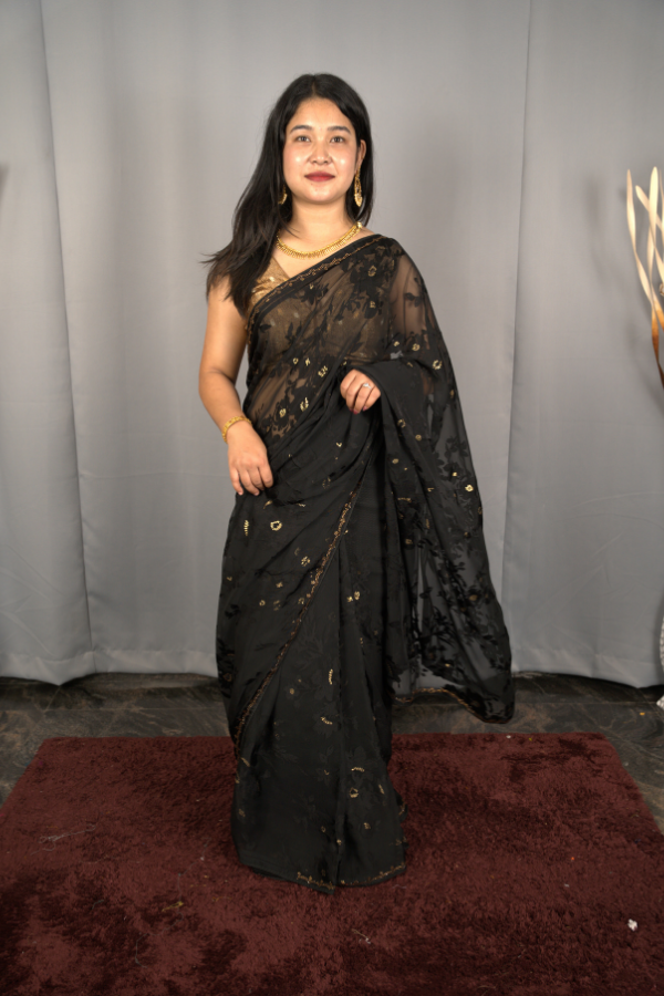 Georgette Saree With Small Stones