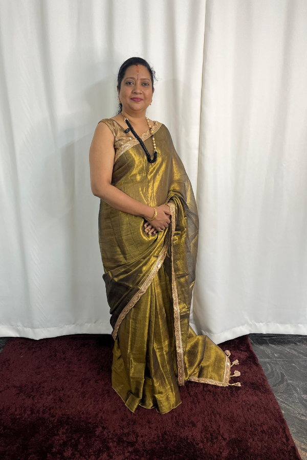 Bengal Tissue Saree Copper Colour
