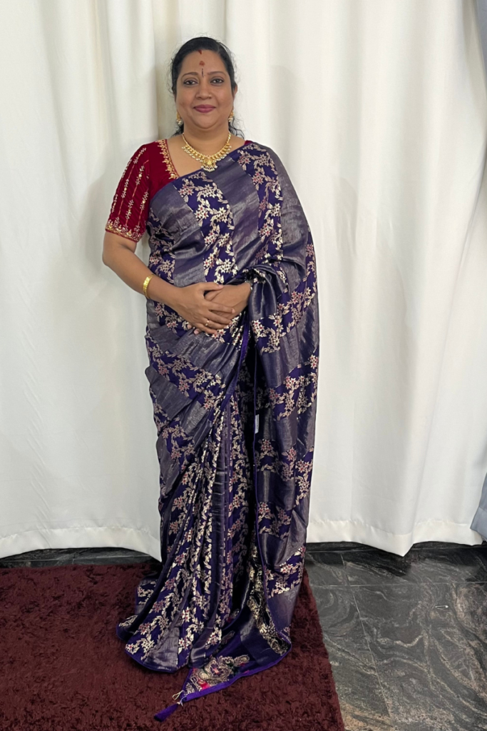 Ghatchola Saree with Pashmina Work in Jaipuri Pattern
