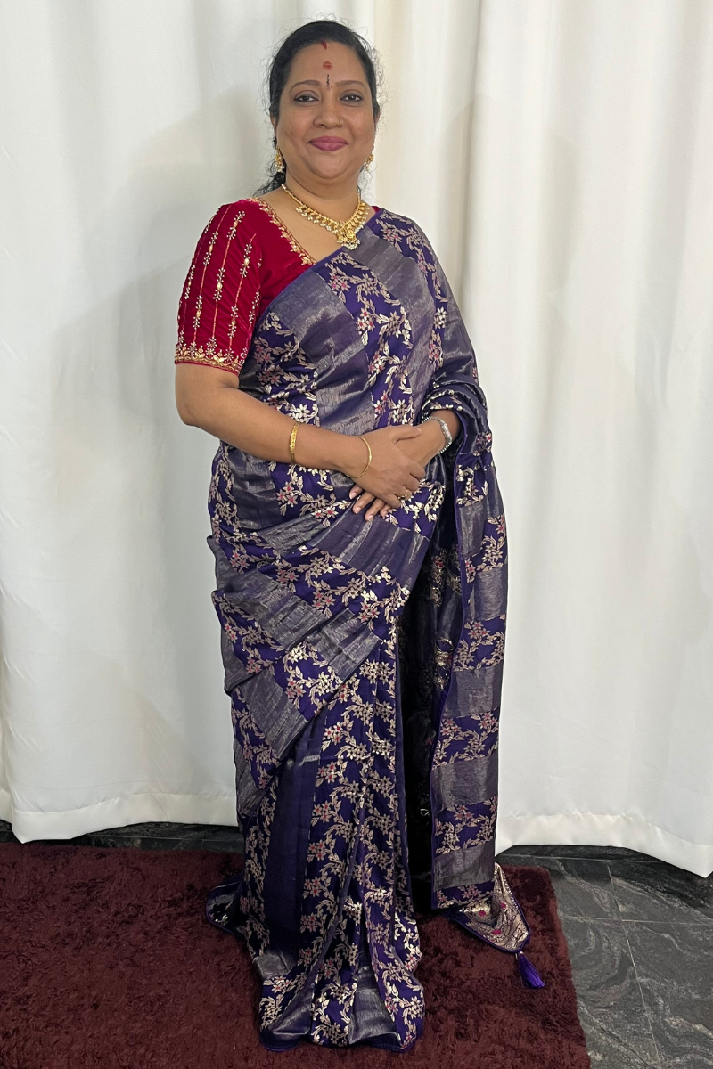 Ghatchola Saree with Pashmina Work in Jaipuri Pattern - Image 2