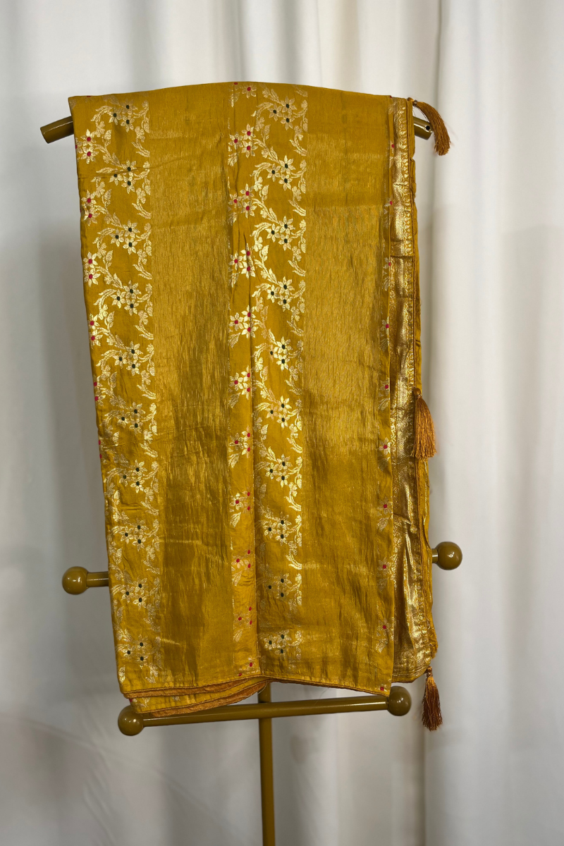 Ghatchola Saree with Pashmina Work in Jaipuri Pattern - Image 11