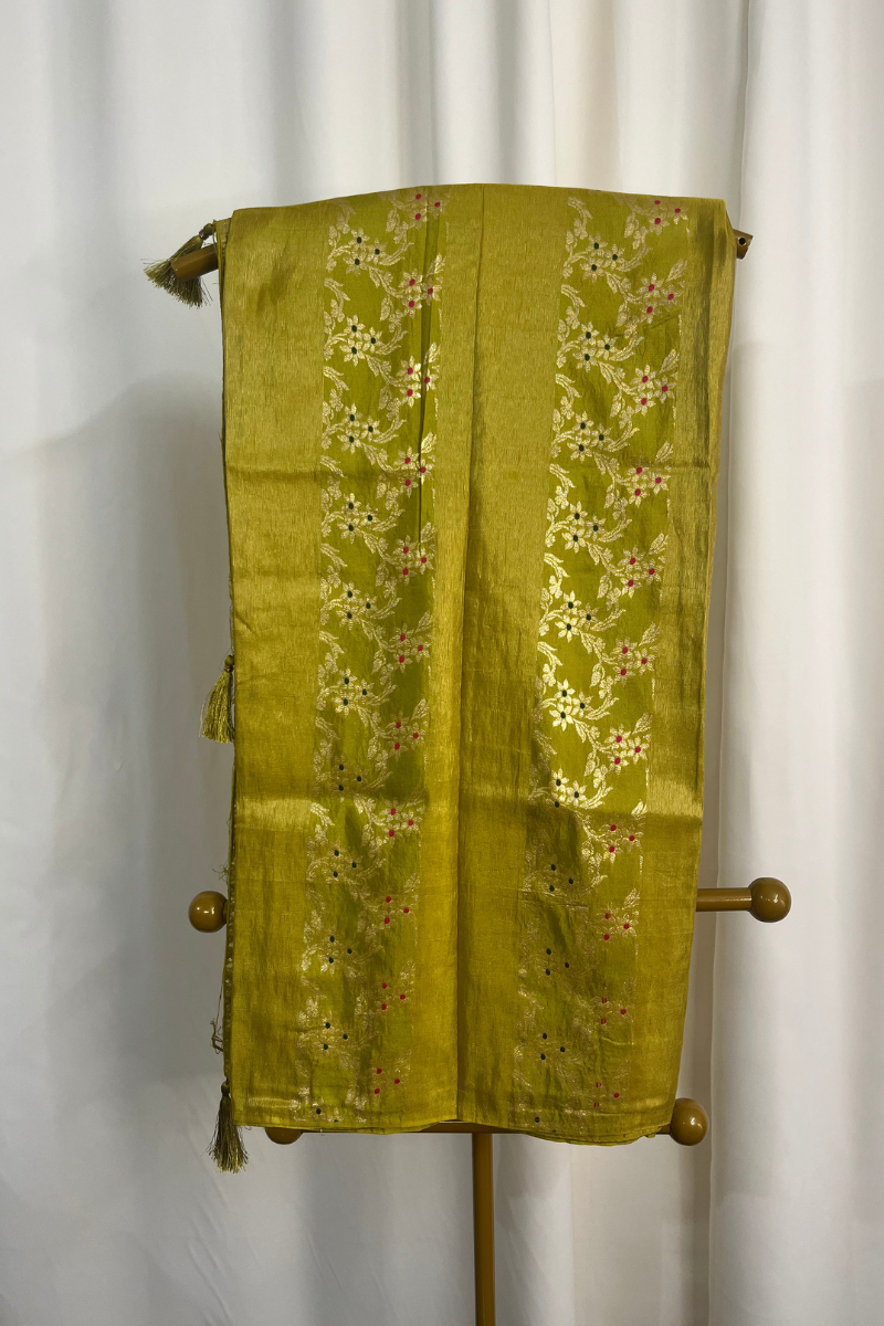 Ghatchola Saree with Pashmina Work in Jaipuri Pattern - Image 6